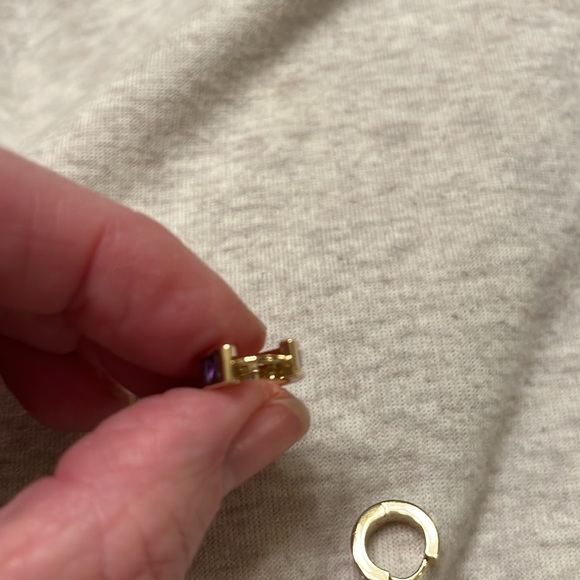Kendra Scott purple and gold mini hoop earrings - Picture 6 of 8